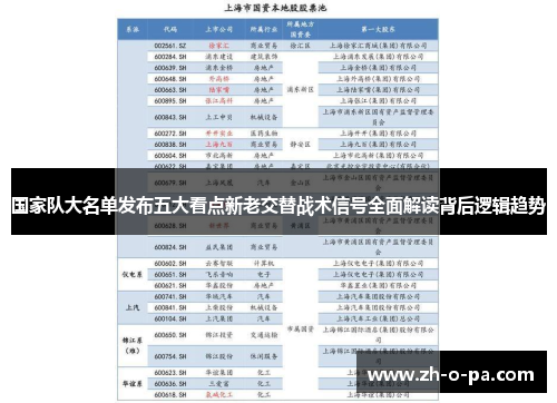 国家队大名单发布五大看点新老交替战术信号全面解读背后逻辑趋势